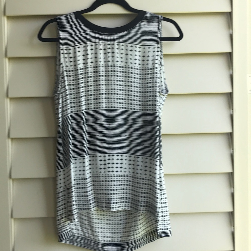 Madewell 1937 Sleeveless Black & White Blouse